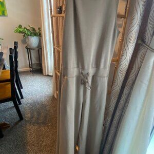 Womens Spanx wide leg jumpsuit in beige - sz med